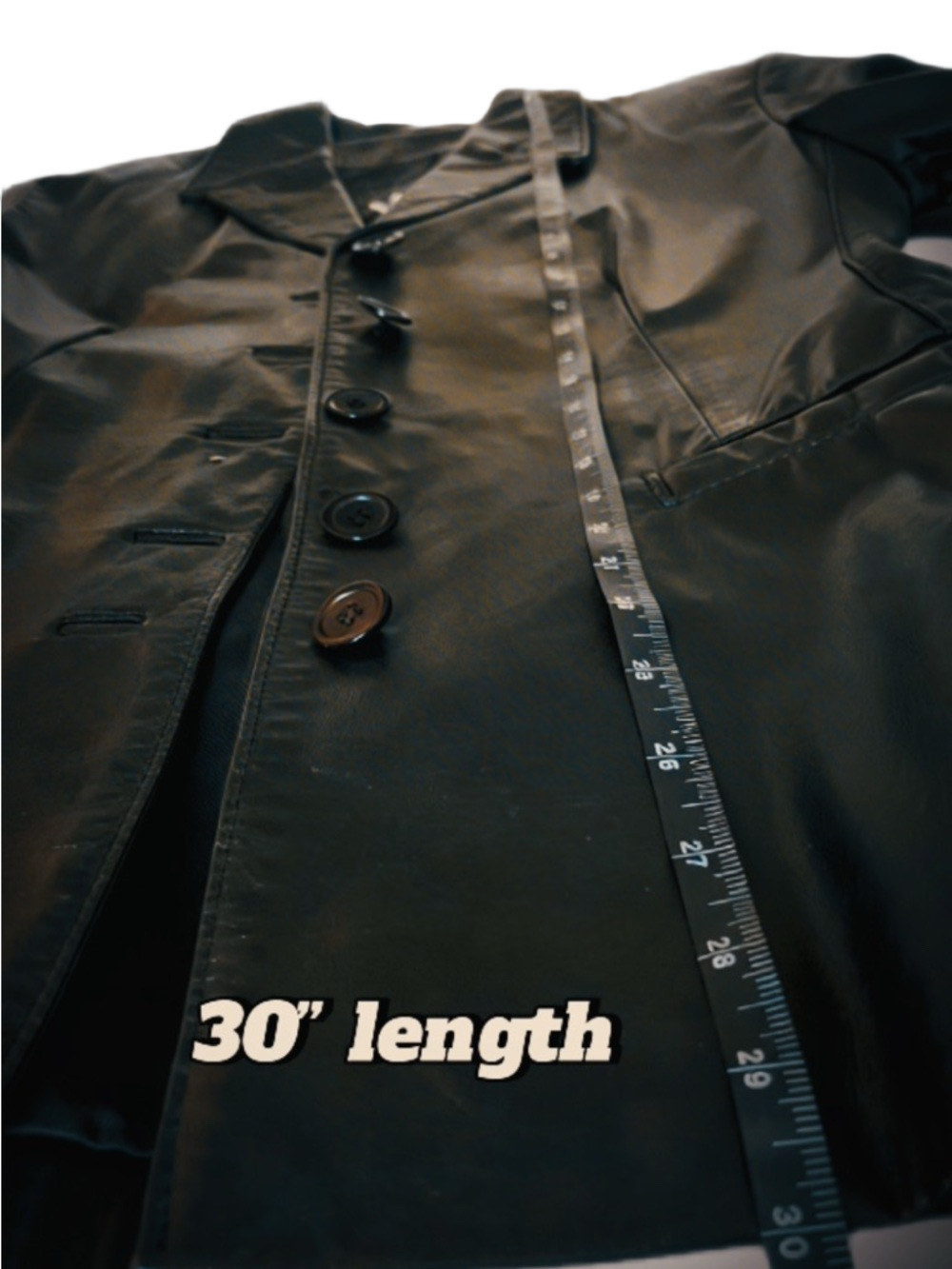 Vintage Leather Ranch Blazer Jacket Size XS / US 1 Black Genuine Leather - Picture 9 of 9
